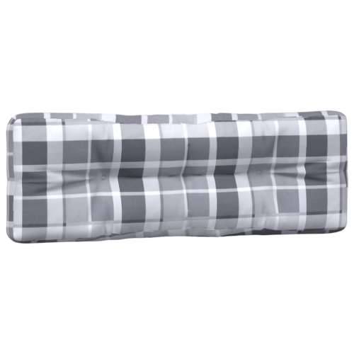 Jastuci za palete 5 kom sivi karirani od tkanine Cijena