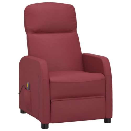 Masažna fotelja od umjetne kože crvena boja vina Cijena