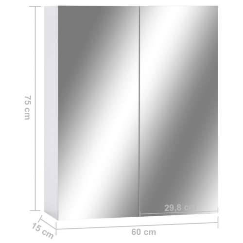323607 Bathroom Mirror Cabinet White 60x15x75 cm MDF Cijena