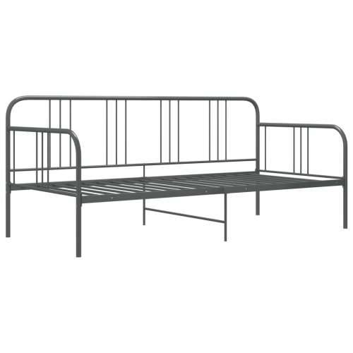 Okvir za krevet na razvlačenje sivi metalni 90 x 200 cm - Siva Cijena