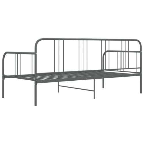 Okvir za krevet na razvlačenje sivi metalni 90 x 200 cm - Siva Cijena