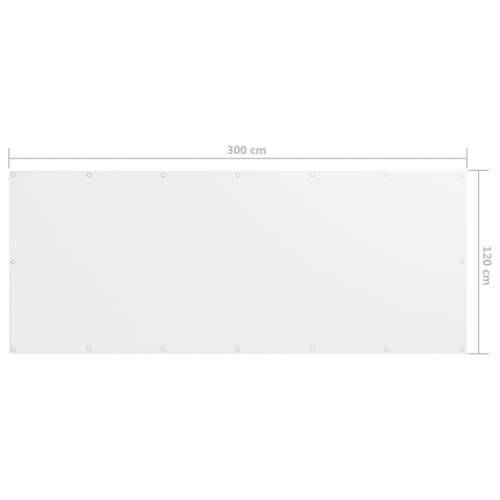 Balkonski zastor bijeli 120 x 300 cm od tkanine Oxford Cijena