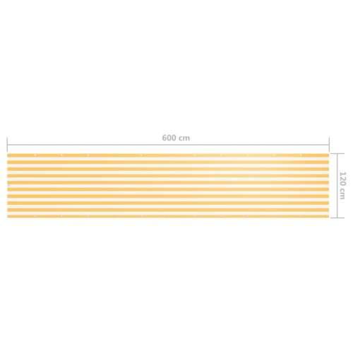 Balkonski zastor bijelo-žuti 120 x 600 cm od tkanine Oxford Cijena