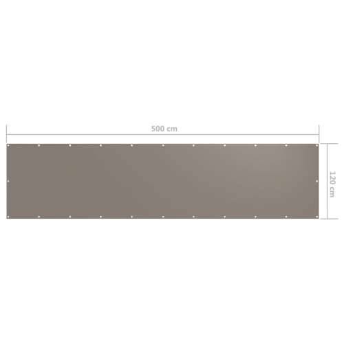 Balkonski zastor smeđe-sivi 120 x 500 cm od tkanine Oxford Cijena