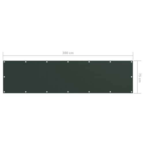 Balkonski zastor tamnozeleni 75 x 300 cm od tkanine Oxford Cijena