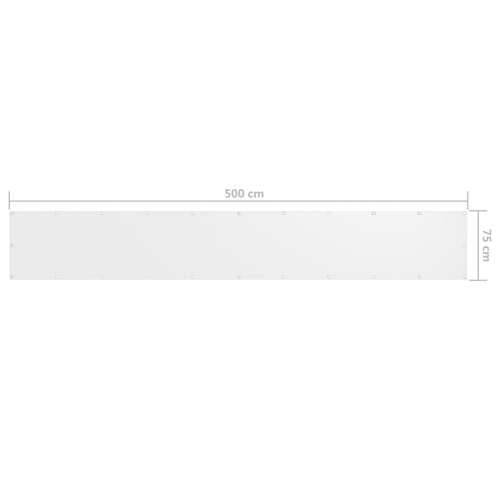 Balkonski zastor bijeli 75 x 500 cm od tkanine Oxford Cijena