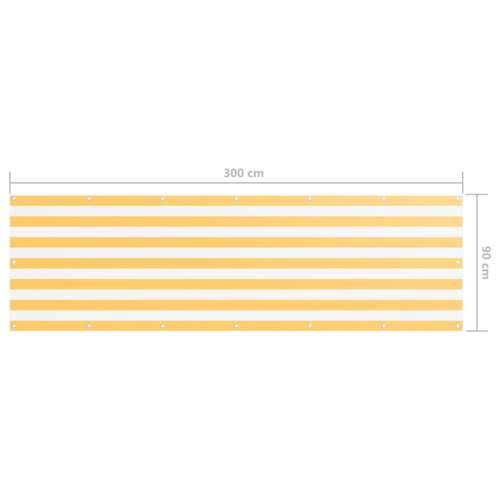 Balkonski zastor bijelo-žuti 90 x 300 cm od tkanine Oxford Cijena