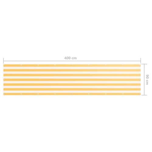 Balkonski zastor bijelo-žuti 90 x 400 cm od tkanine Oxford Cijena