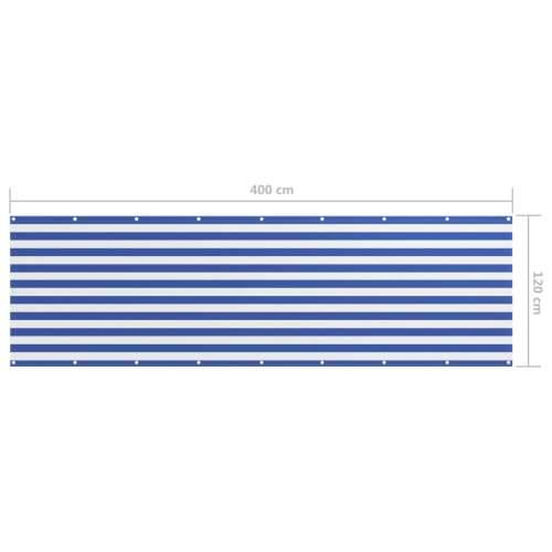 Balkonski zastor bijelo-plavi 120 x 400 cm od tkanine Oxford Cijena