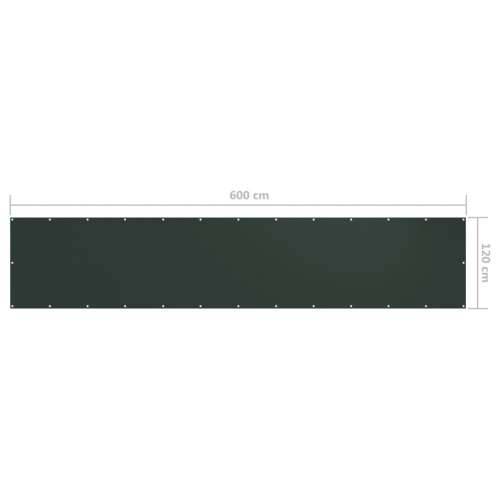 Balkonski zastor tamnozeleni 120 x 600 cm od tkanine Oxford Cijena