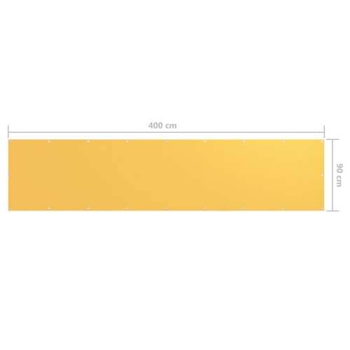Balkonski zastor žuti 90 x 400 cm od tkanine Oxford Cijena