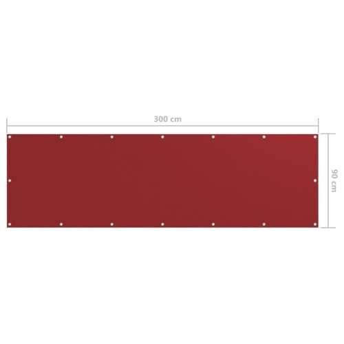 Balkonski zastor crveni 90 x 300 cm od tkanine Oxford Cijena