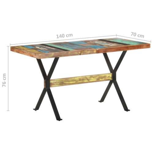 Blagovaonski stol 140 x 70 x 76 cm od masivnog obnovljenog drva - 140 x 70 x 76 cm 1 masivno obnovljeno drvo Cijena