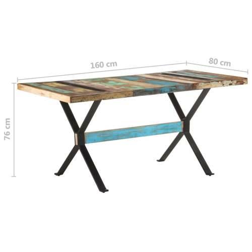 Blagovaonski stol 160 x 80 x 76 cm od masivnog obnovljenog drva - 160 x 80 x 76 cm 1 masivno obnovljeno drvo Cijena