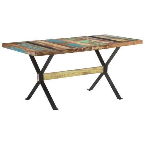 Blagovaonski stol 160 x 80 x 76 cm od masivnog obnovljenog drva - 160 x 80 x 76 cm 1 masivno obnovljeno drvo Cijena