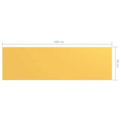 Balkonski zastor žuti 90 x 300 cm od tkanine Oxford Cijena