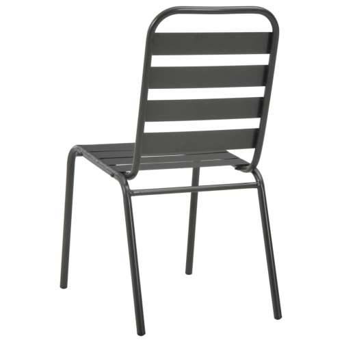 Vanjske stolice s rešetkastim dizajnom 4 kom čelične tamnosive Cijena
