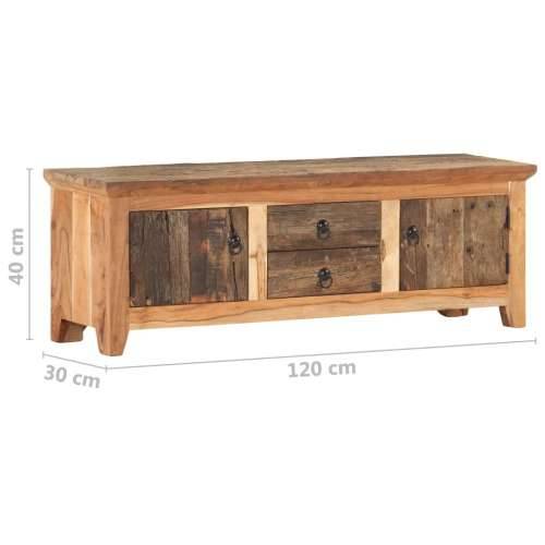 TV ormarić 120 x 30 x 40 cm masivno bagremovo i obnovljeno drvo Cijena