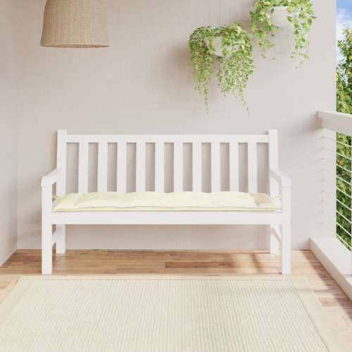 Jastuk za vrtnu klupu krem bijeli 150x50x7 cm od tkanine Oxford