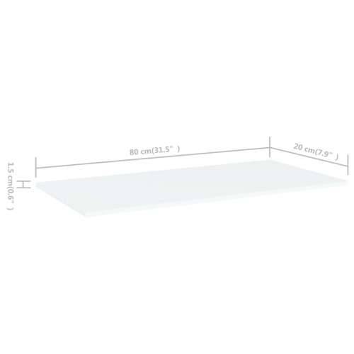 Police za knjige 4 kom bijele 80x20x1,5 cm konstruirano drvo - Bijela 80 x 20 x 1.5 cm 4 Cijena