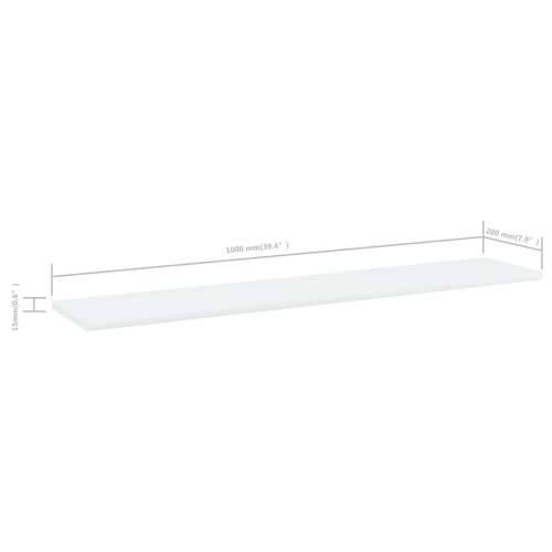 Police za knjige 4 kom bijele 100x20x1,5 cm konstruirano drvo - Bijela 100 x 20 x 1.5 cm 4 Cijena