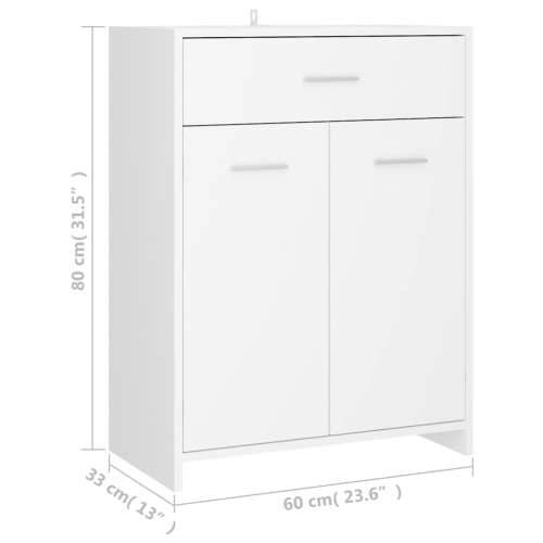 Kupaonski ormarić bijeli 60 x 33 x 80 cm konstruirano drvo - Bijela 1 Cijena