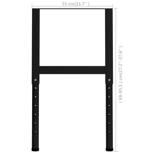 Okviri za radni stol 2 kom metalni 55 x (69 - 95,5) cm crni Cijena