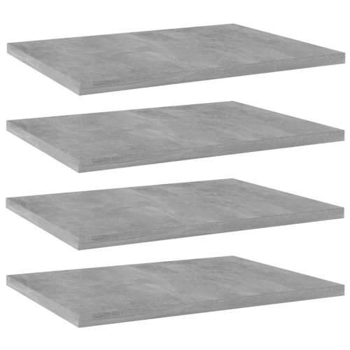 Police za knjige 4 kom siva boja betona 40x30x1,5 cm od iverice