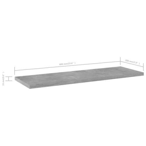 Police za knjige 4 kom siva boja betona 60x20x1,5 cm od iverice - Beton siva 60 x 20 x 1.5 cm 4 Cijena