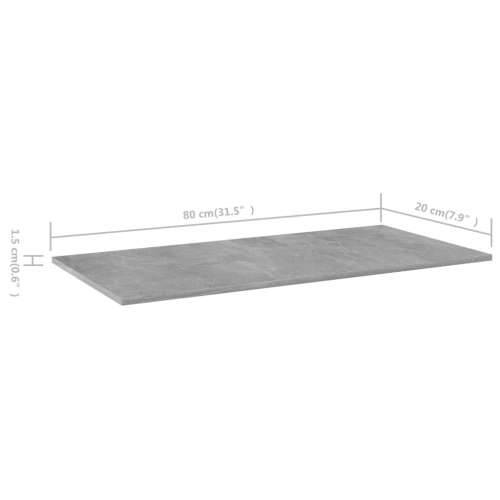 Police za knjige 4 kom siva boja betona 80x20x1,5 cm drvena - Beton siva 80 x 20 x 1.5 cm 4 Cijena