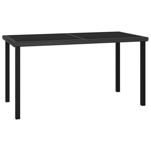 Vrtni blagovaonski stol crni 140 x 70 x 73 cm od poliratana Cijena