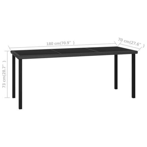 Vrtni blagovaonski stol crni 180 x 70 x 73 cm od poliratana Cijena