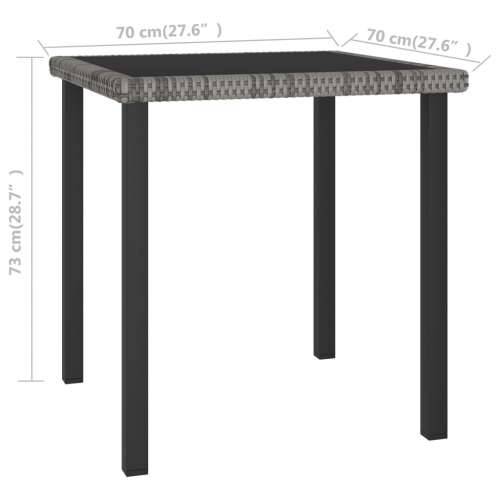 Vrtni blagovaonski stol sivi 70 x 70 x 73 cm od poliratana Cijena