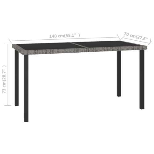 Vrtni blagovaonski stol sivi 140 x 70 x 73 cm od poliratana Cijena
