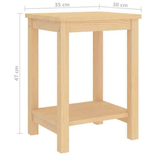 Noćni ormarić boja drva 35 x 30 x 47 cm masivna borovina - Svijetlo drvo 1 Cijena
