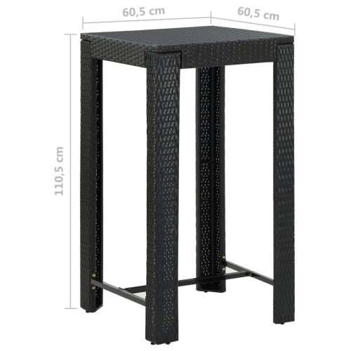 Vrtni barski stol crni 60,5 x 60,5 x 110,5 cm od poliratana Cijena