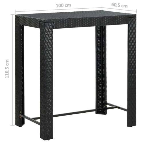 Vrtni barski stol crni 100 x 60,5 x 110,5 cm od poliratana Cijena