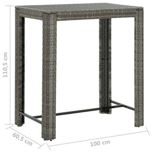 Vrtni barski stol sivi 100 x 60,5 x 110,5 cm od poliratana Cijena