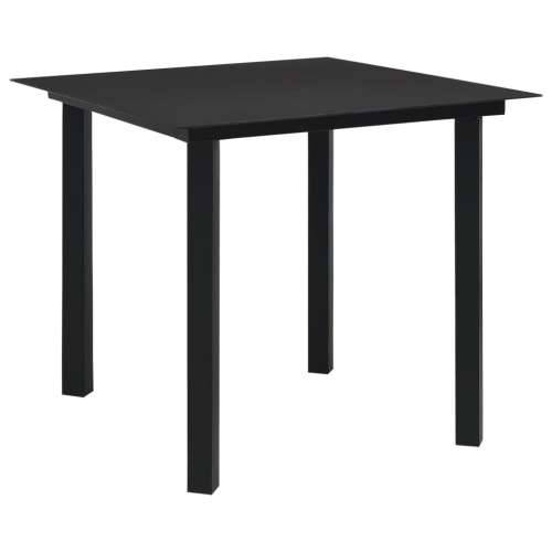 Vrtna garnitura - 5-dijelni vrtni blagovaonski set od stakla i čelika crni - Dužina stola 80 cm 4 Cijena