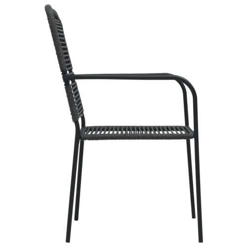 Vrtna garnitura - 5-dijelni vrtni blagovaonski set od stakla i čelika crni - Dužina stola 80 cm 4 Cijena