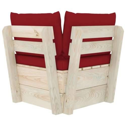 Vrtna kutna sofa od paleta s jastucima impregnirana smrekovina - boja crnog vina 1 kutna sofa Cijena