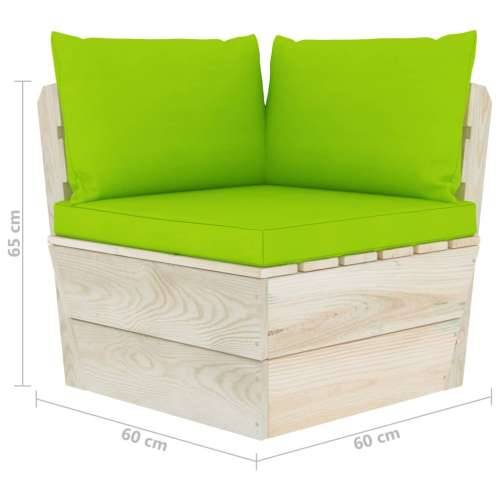 Vrtna kutna sofa od paleta s jastucima impregnirana smrekovina - Svjetlozelena 1 kutna sofa Cijena