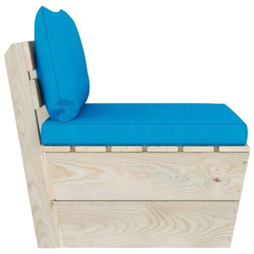 Srednja vrtna sofa od paleta od impregnirane smrekovine - Svijetlo plava 1 srednja sofa Cijena