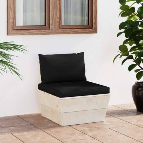 Srednja vrtna sofa od paleta od impregnirane smrekovine - Crna 1 srednja sofa Cijena