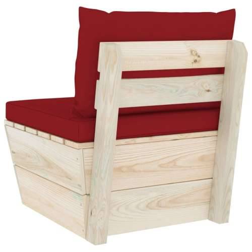 Srednja vrtna sofa od paleta od impregnirane smrekovine - boja crnog vina 1 srednja sofa Cijena