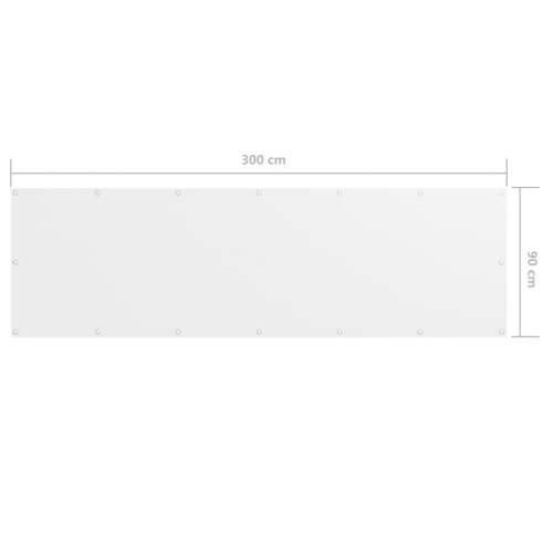 Balkonski zastor bijeli 90 x 300 cm od tkanine Oxford Cijena