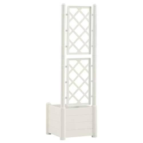 Vrtna sadilica s rešetkom 43 x 43 x 142 cm PP bijela  - Bijela 43 x 43 x 142 cm 1 Cijena