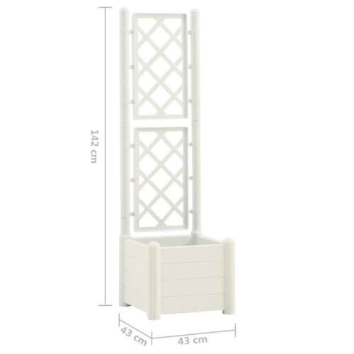 Vrtna sadilica s rešetkom 43 x 43 x 142 cm PP bijela  - Bijela 43 x 43 x 142 cm 1 Cijena