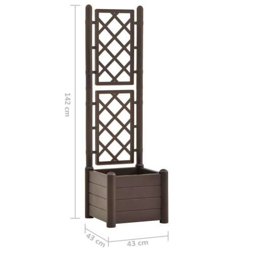Vrtna sadilica s rešetkom 43 x 43 x 142 cm PP boja kave  - Mocha 43 x 43 x 142 cm 1 Cijena