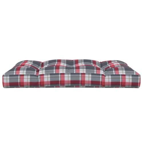 Jastuk za palete crveni karirani 120 x 80 x 12 cm od tkanine Cijena